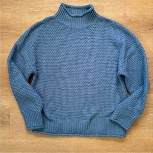 Zesica Blue Turtleneck Sweater